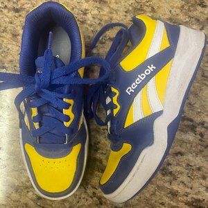 Reebok Men's BB4500 Low 2 Sneaker, Classic Cobalt/Always Yellow/White, 3.5